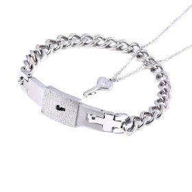 Fashion Jewelry Titanium Steel Couple Love Lock, Bracelet, Key Set, Necklace (Option: 16 Style)