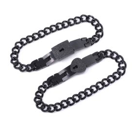 Fashion Jewelry Titanium Steel Couple Love Lock, Bracelet, Key Set, Necklace (Option: 13 Style)