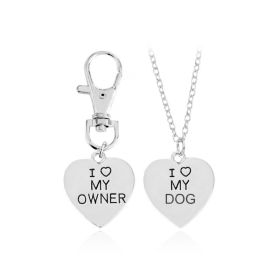 love My OwnerI love My Dog Pet Dog Bone Necklace (Option: Silver)