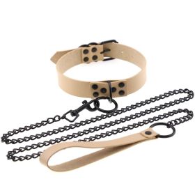 Personalized leather collar (Option: Naked Color)