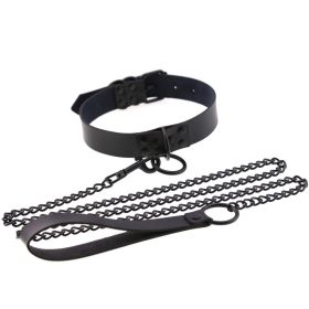 Personalized leather collar (Option: Black)
