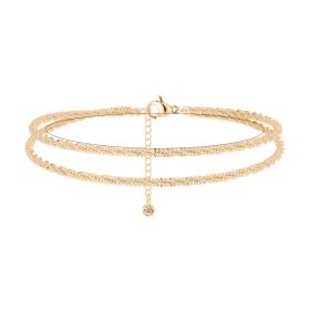 Fashion Trend Sparkling Foot Ornaments Double Layer (Option: Gold)